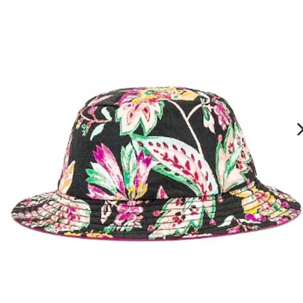 Isabel Marant Haley Bucket Hat Black Floral Reversible - Picture 5 of 9